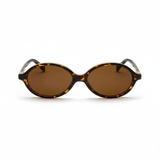 Retro Oval Tortoise Sunglasses for Women