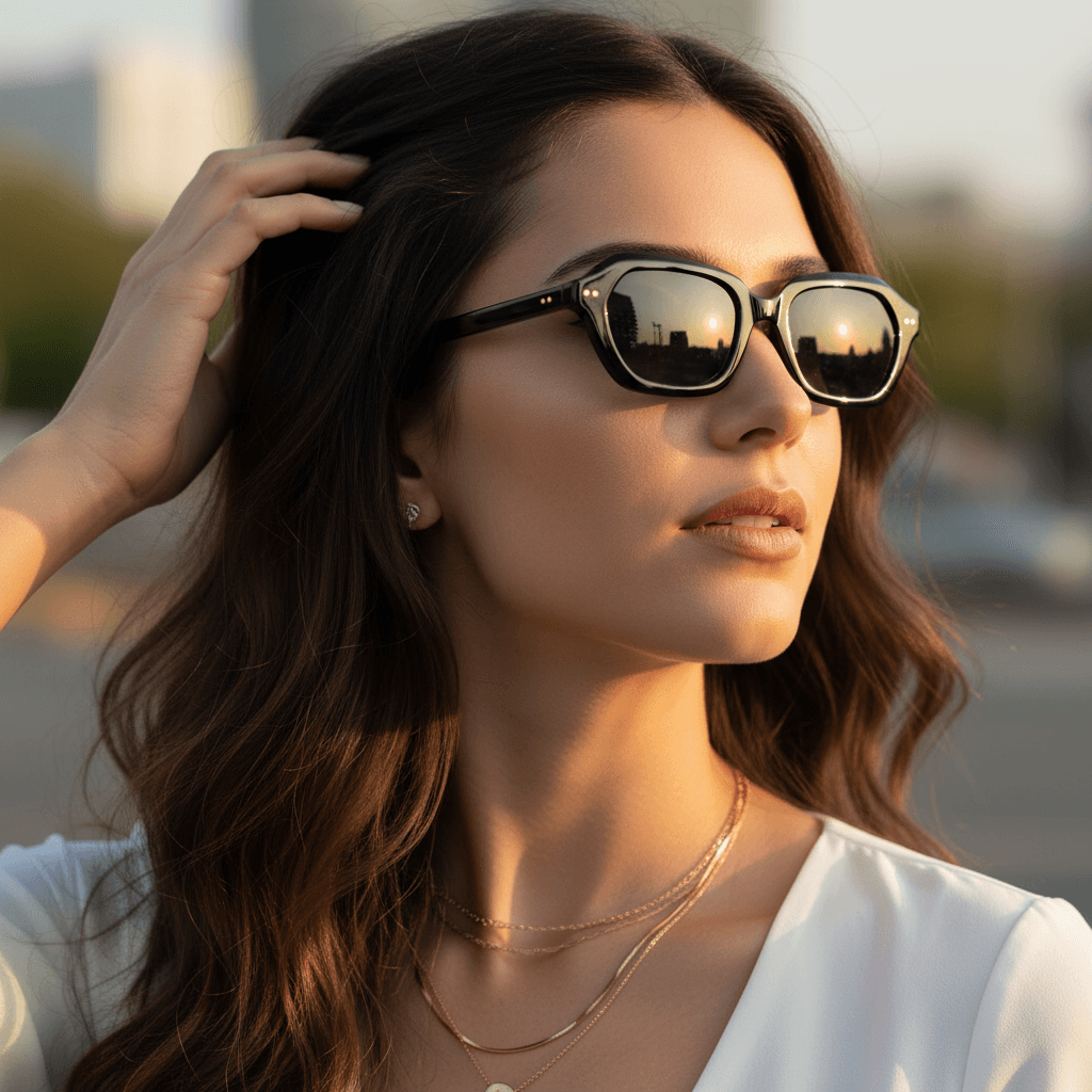 Classic Rectangle Cat-Eye Sunglasses for Women