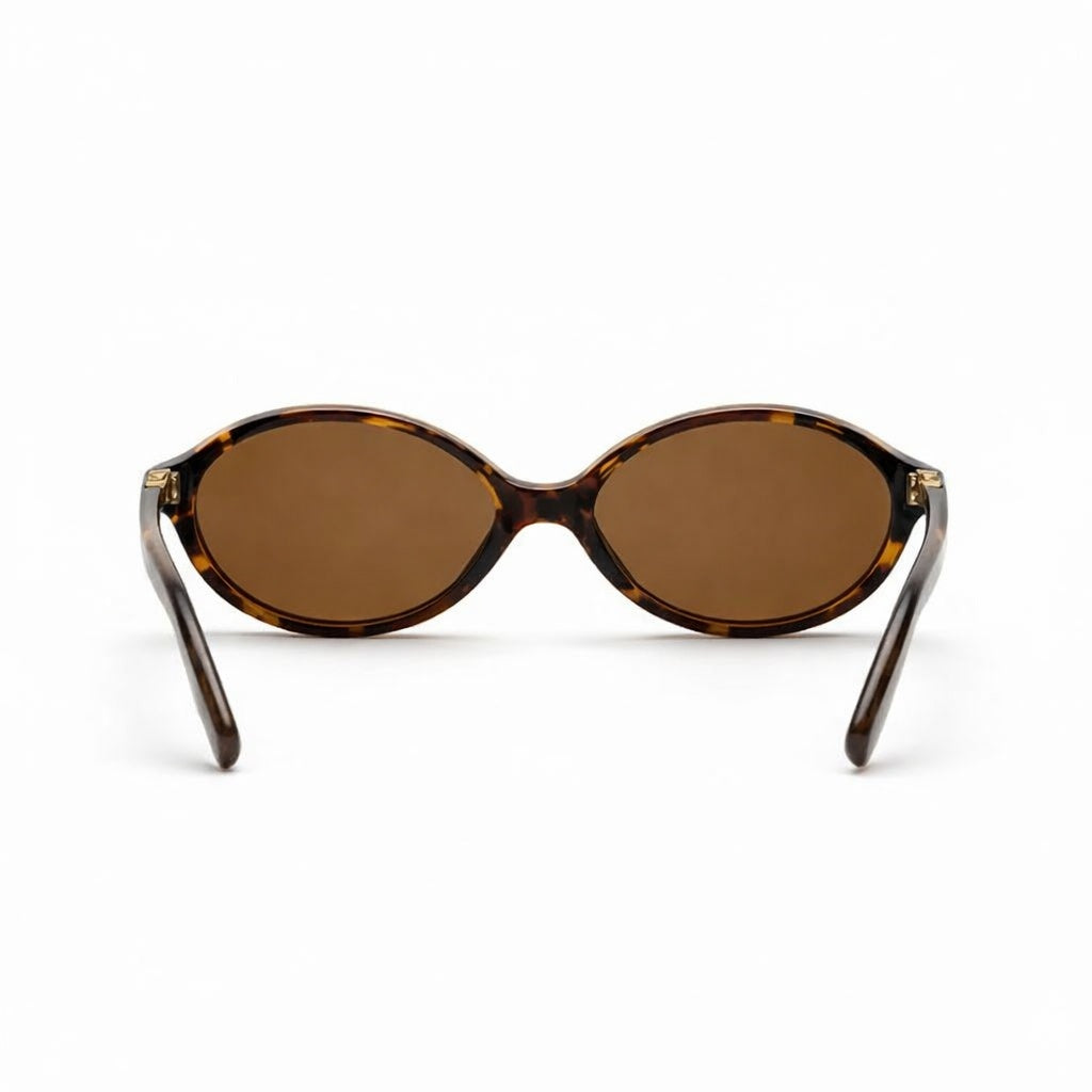 Retro Oval Tortoise Sunglasses for Women