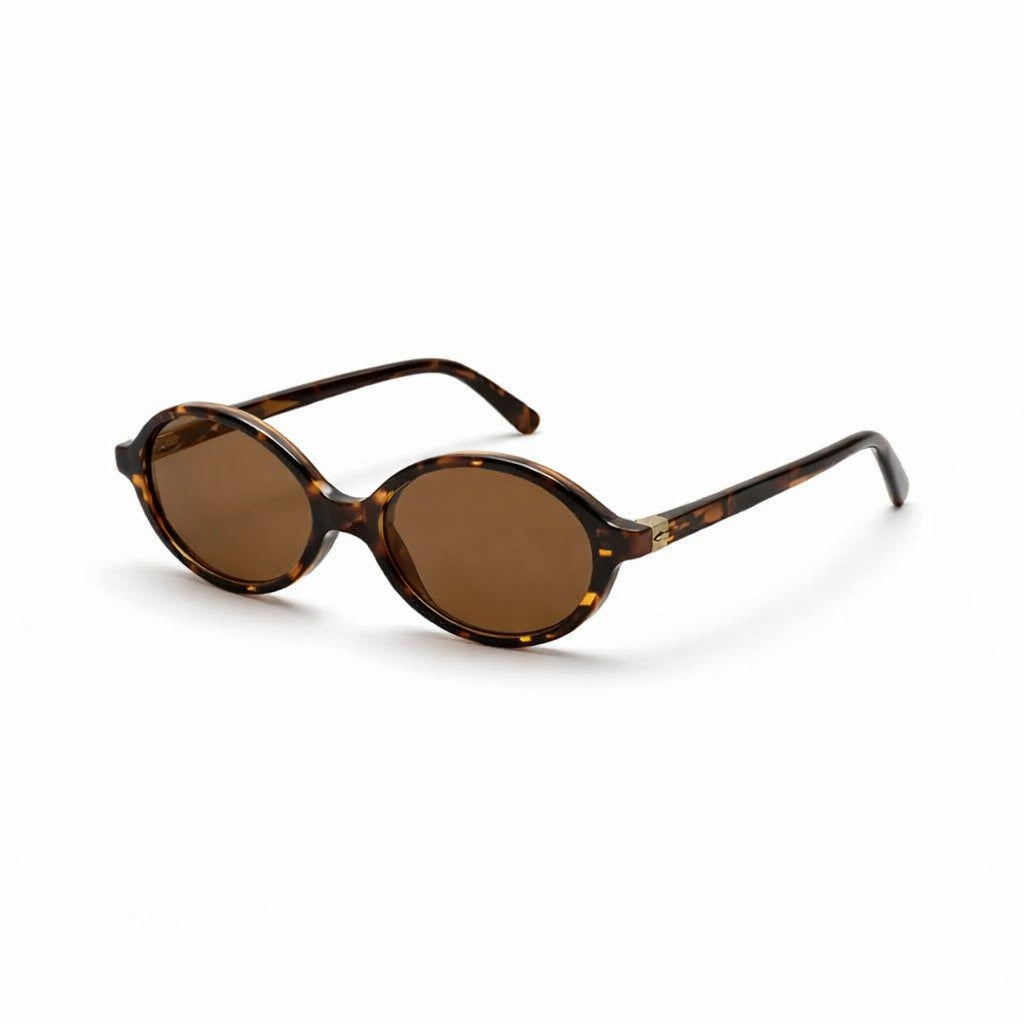 Retro Oval Tortoise Sunglasses for Women